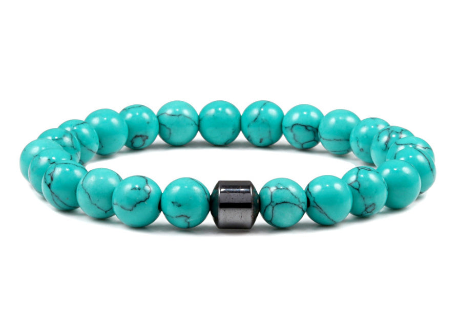 Natural Gemstone Bracelet Vintage Stone Beads Men Women Jewelry